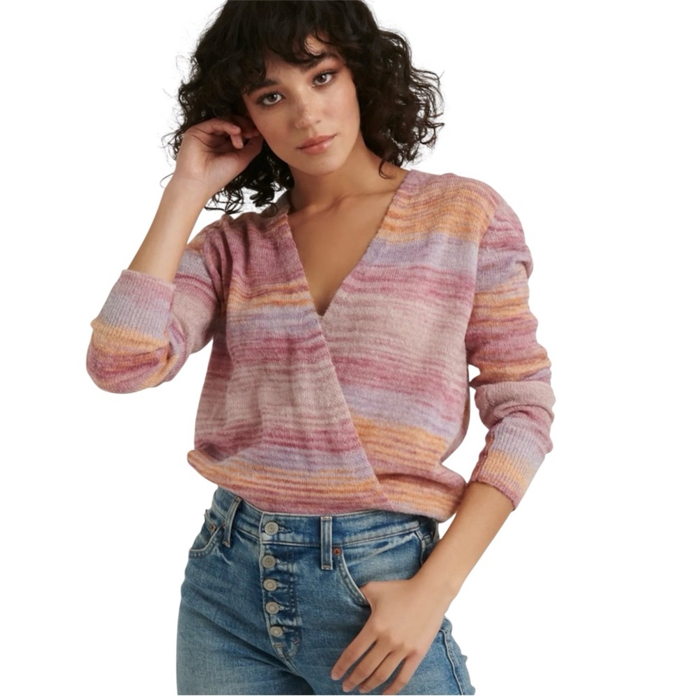 Lucky Brand Lightweight Pastel Wrap Style Top Size L